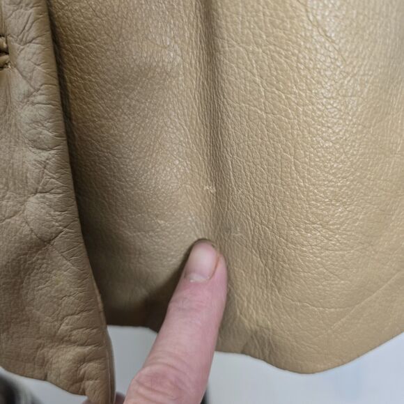 Colebrook & Co Leather Jacket Women Medium Button Up Tan Neutral Beige - Picture 12 of 12